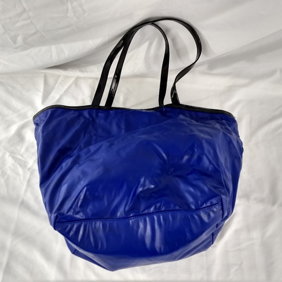 NEW VIA SPIGA BAG BLUE POLY CARRYALL - Picture 2 of 8